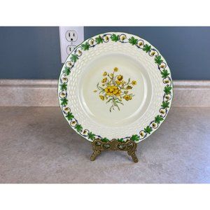 Mintons England Vintage Green Leaf Border With Yellow Butter Cup Flowered Centre